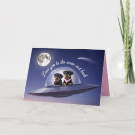 Tarjeta Festiva Rottweiler Valentine Card