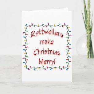 Tarjeta Festiva Rottweilers hacen que los Navidades se enfurecen