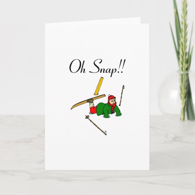 Tarjeta Festiva Rotura Skiier del hielo (Anverso)