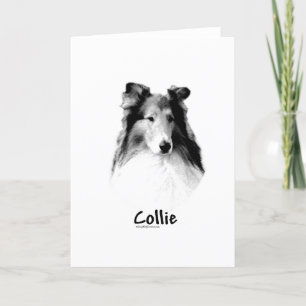 Tarjeta Festiva Rough Collie Charcarbón