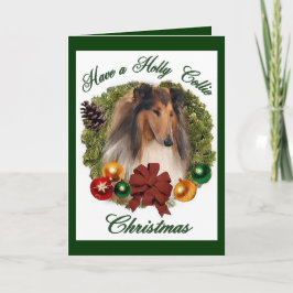 Tarjeta Festiva Rough Collie Navidades Regalos
