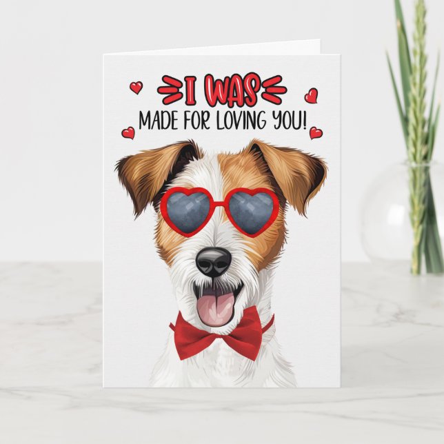 Tarjeta Festiva Rough Jack Russell Dog Love You Valentine (Anverso)