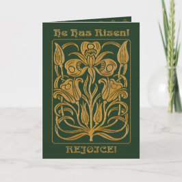 Tarjeta Festiva Roycroft Easter Hunter Green (Personalizado)