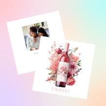 Rubor Botella Rosa Floral Feliz Día de la Madre