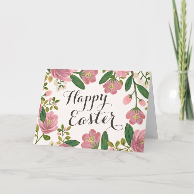 Tarjeta Festiva Rubor Bouquet Easter (Anverso)