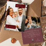 Tarjeta Festiva Ruby Red Greenery Vintage Christmas Family Picture<br><div class="desc">Bienvenidos a nuestro encantador diseño de tarjetas de vacaciones familiares de Navidad Ruby Red Greenery Vintage Christmas, donde el encanto vintage se une a la elegancia moderna. Este diseño presenta una vegetación acuática intrincada y una caligrafía sutilmente elegante, con una tipografía sencilla, que refleja la esencia de la cozalidad tradicional...</div>