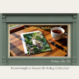 Tarjeta Festiva Ruby-Throated Hummingbird Fine Art Birthday Card