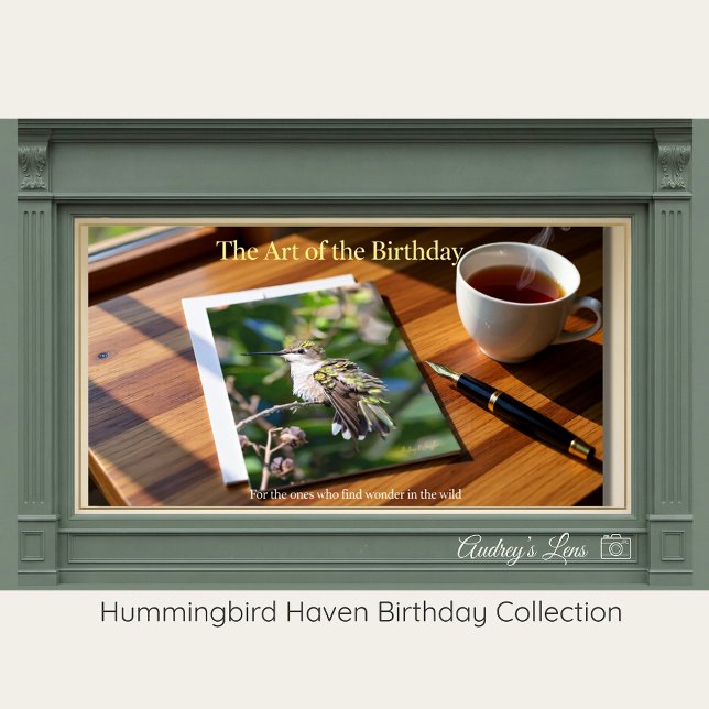 Tarjeta Festiva Ruby-Throated Hummingbird Fine Art Birthday Card (Subido por el creador)