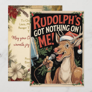 Tarjeta Festiva Rudolf Personalizado No Tiene Nada Divertido Vinta