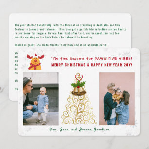 Tarjeta Festiva Rudolph curioso y prometedor 2 fotos de moda moder