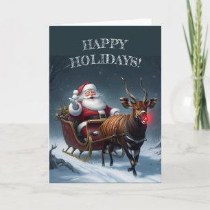 Tarjeta Festiva Rudolph el Bongó de Nariz Roja!