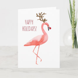 Tarjeta Festiva Rudolph flamingo divertidas vacaciones