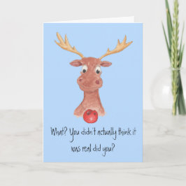 Tarjeta Festiva Rudolph, la carta de los Navidades de renos rojos