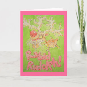 Tarjeta Festiva Rudolph rabioso