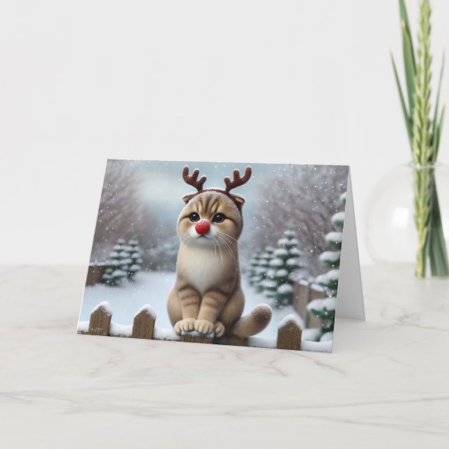 Tarjeta Festiva Rudolph Whiskers Christmas Card (Anverso)