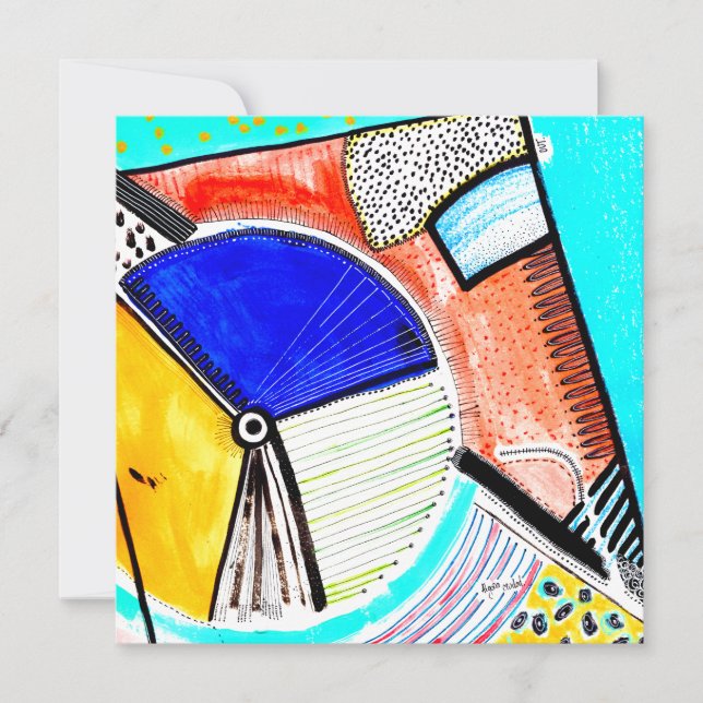 Tarjeta Festiva Rueda abstracta (Anverso)