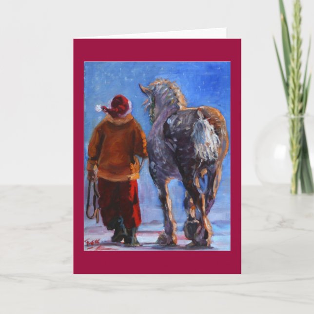 Tarjeta Festiva Rueda de Santa con borde rojo (Anverso)