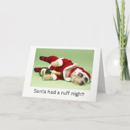 Tarjeta Festiva Ruff Night Santa Xmas Card