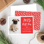 Tarjeta Festiva Ruff Year 2024 Red Funny Dog Photo<br><div class="desc">¡Envíe una sonrisa esta temporada navideña con una graciosa tarjeta de vacaciones "Ruff Year" en la que aparece su perro mascota! Esta tarjeta de foto incluye una foto de tu cachorro junto a un texto de escritura manuscrita moderno y un texto personalizado que puedes personalizar con un mensaje de vacaciones...</div>