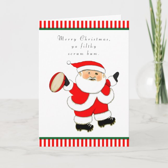 Tarjeta Festiva Rugbi divertido (Anverso)