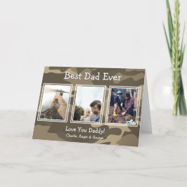 Tarjeta Festiva Rugged Camouflage 3 Foto Mejor Papá Nunca