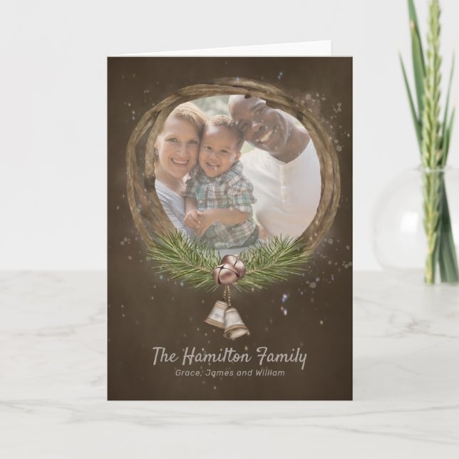 Tarjeta Festiva Ruidosos Navidades De Twig Y Bellezas (Anverso)