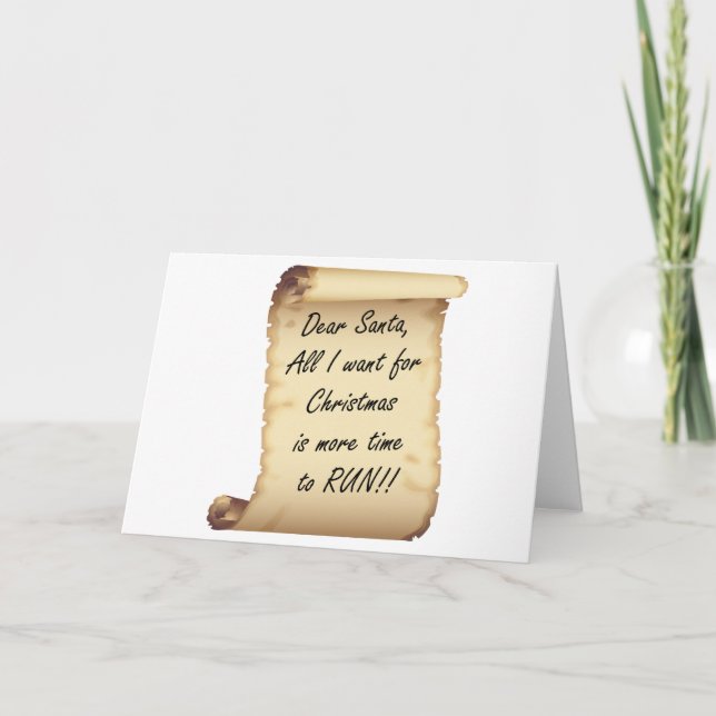 Tarjeta Festiva RunnerChick Estimado Santa (Anverso)