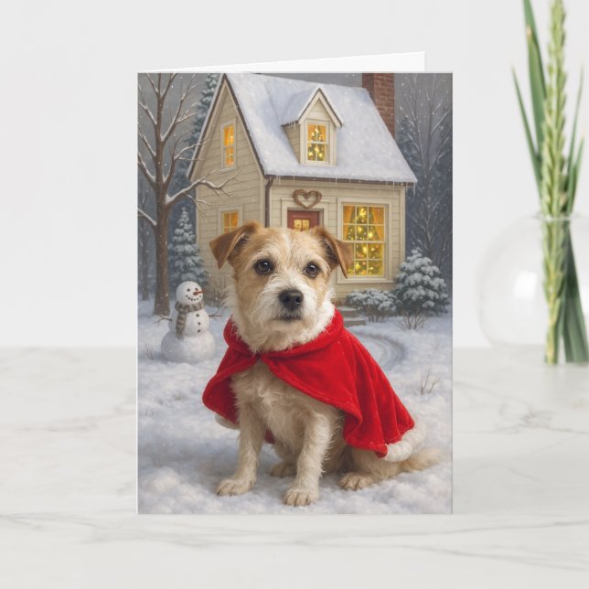 Tarjeta Festiva Russell Terrier Holiday Card (Anverso)
