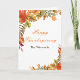 Tarjeta Festiva Rustic Autumn Fall Leaves Thanksgiving Party