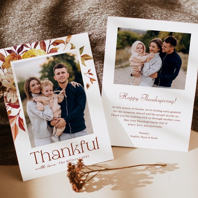 Tarjeta Festiva Rustic Autumn Foliage Thanksgiving Photo (Subido por el creador)