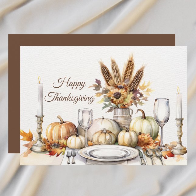 Tarjeta Festiva Rustic Autumn Harvest Happy Thanksgiving (Subido por el creador)