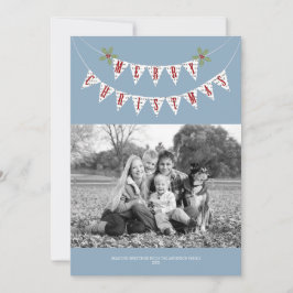 Tarjeta Festiva Rustic Banner - Christmas Photo Card