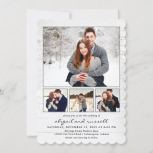 Tarjeta Festiva Rustic Chic Photo Wedding Invitations