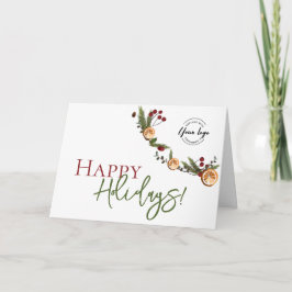 Tarjeta Festiva Rustic Cítrico & Pino Corporativo Personalizado de