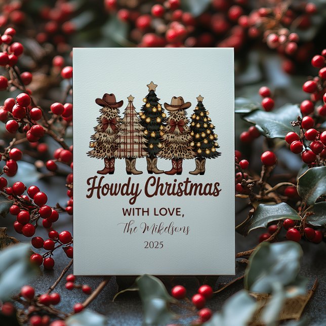 Tarjeta Festiva Rustic Cowboy Boots Western Christmas (Subido por el creador)