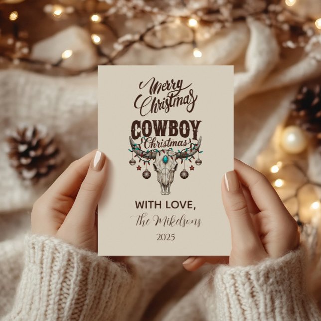 Tarjeta Festiva Rustic Cowboy Christmas (Subido por el creador)