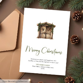 Tarjeta Festiva Rustic Editable Warmish Holiday Christmas Greeting
