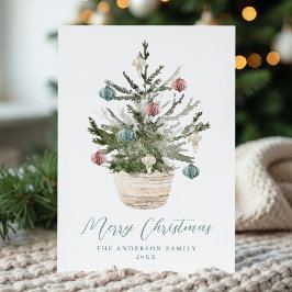 Tarjeta Festiva Rustic Elegant Christmas Tree Non-Photo
