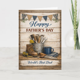 Tarjeta Festiva Rustic Farmhouse Fathers Day