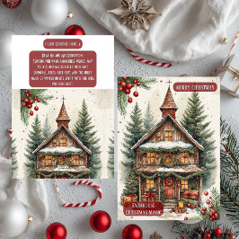Tarjeta Festiva Rustic Farmhouse Magic Christmas Cottage Decor