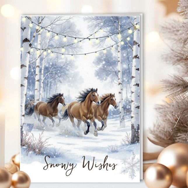 Tarjeta Festiva Rustic Horse Christmas Card (Send enchanting holiday wishes with this magical Christmas design!
)