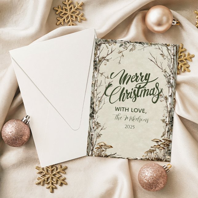 Tarjeta Festiva Rustic Nature-Inspired Holiday (Subido por el creador)