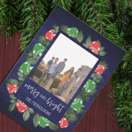 Tarjeta Festiva Rustic Woodland Whimsical Mushrooms Christmas