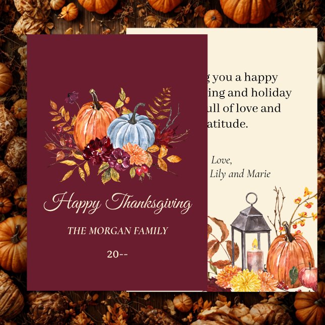 Tarjeta Festiva Rústica Calabaza Feliz Día de Acción de Gracias ta (Subido por el creador)