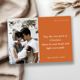 Tarjeta Festiva Rústica mínima 1 foto Rust Espíritu de Navidades d