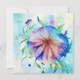 Tarjeta Festiva Rústico azul armenwiano Floral Custom Name Gift En