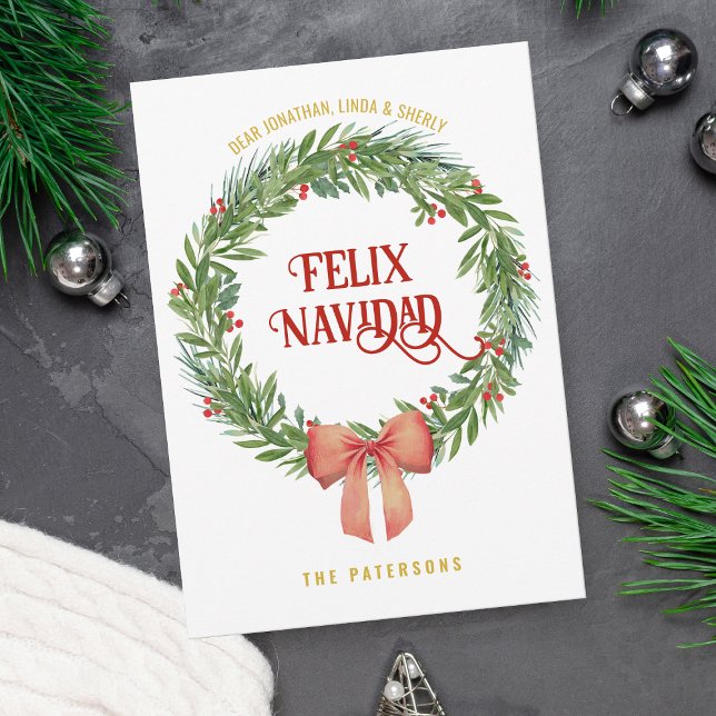 Tarjeta Festiva Rústico clásico Personalizado de guirnaldas Navida (Share the spirit of the season with our holiday greeting card featuring a beautiful Christmas wreath)