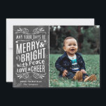 Tarjeta Festiva Rústico copo de nieve gris moro y brillante | Foto<br><div class="desc">Rustic Snowflakes Holiday Card de Orabella Prints. Por favor,  reemplace la imagen de plantilla con una foto propia antes de comprarla. :)</div>