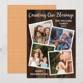 Tarjeta Festiva Rústico Día de Acción de Gracias Contando Nuestras