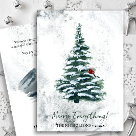 Tarjeta Festiva Rústico Green Pine Modern Script FELIZ TODO